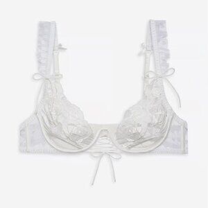 For Love And Lemons x VS White Amore Underwire Bra FLAWED 5042